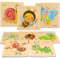 Faburo Holzpuzzle Montessori Spielzeug ab 1-3 Jahre, 8 Stück Tier Steckpuzzle für Baby und Kleinkind, Holzspielzeug Puzzle für Kinder