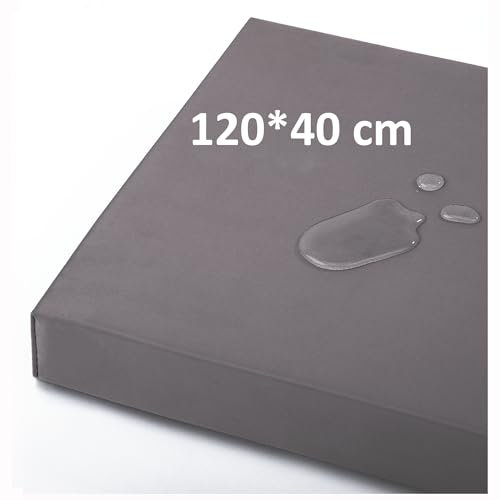 OutStep 120x40x5 cm Bankkissen für den Außenbereich, verstärkte, wasserdichte Sitzkissen, hochdichte Bankauflage mit Rutschfester Unterseite, Outdoor-Kissen für Schaukelmöbel (grau)