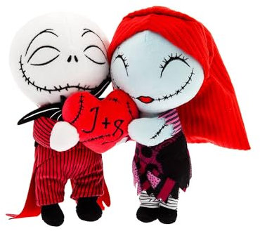 Disney Store Official - Tim Burtons Nightmare Before Christmas - Jack und Sally - Kuschelpuppe - 20,5 cm/8 - Geschenk zum Valentinstag - Ab der Geburt geeignet - Ab 0 Jahren