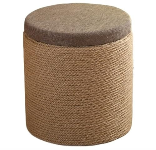 Reative Tabouret de rangement rond en corde de chanvre