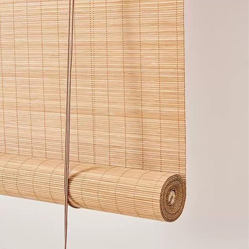 X1NGFU Store Enrouleur Bambou Naturel,Store Occultant en Bambou Exterieur,Stores À Rouleaux Romains,Store en Bois pour Portes de Fenêtres,Personnalisable,Largeur x Hauteur (120cm x 250cm)