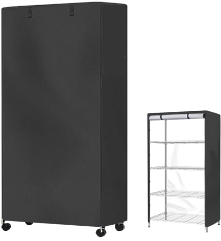 LICAEVEY Water Proof Shelf Cover, 210D Silver Coated Oxford Fabric Duty Dust Proof Storage Wire Rack Covers, Outdoor Shelving Covers for Wire Shelves with Zips and Fastener