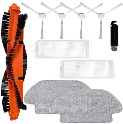 APZOVO Ricambio Accessori per Xiaomi Mi Robot Vacuum Mop 2S/ Mop Pro/Mop P/ STYJ02YM, Xiaomi Robot Vacuum S12/ S10 EU, 1 Spazzola Principale, 2 HEPA Filtro, 4 Spazzola Laterale, 2 Panno