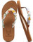 KuaiLu Tongs Femme Tissu été Flip Flops Plage et Piscine Adulte Soutien Voute Plantaire Tongue Sandales Cuir Orthopedique Yoga Mousse Antidérapantes Semelles Douche Claquette Beige Floral 39