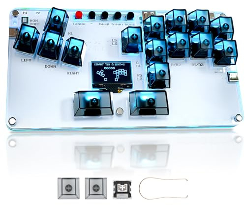 DmgicPro Stickless Arcade Stick 14Keys All-Button Mini Fighting Game Arcade Stick Controller Fight Stick per PS3/PS4/PC/Switch (nero)