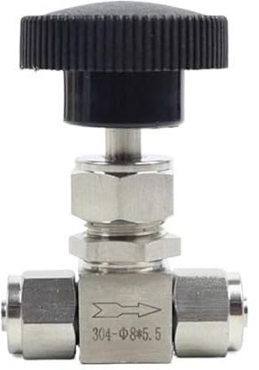 NATEPLALFC válvula de Cierre Válvula de Aguja de rápido de Acero Inoxidable 304, válvula de Control de Flujo, Panel de Manguera a través de la Placa(304 12 * 10mm)