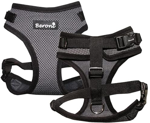 Katzengeschirr Easy Walking Katzengeschirr 2.0 ausbruchsicher, verstellbar, Nicht über Kopf Bengal, Maine Coon kleine und große Katzen (Grau, M)