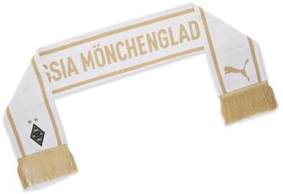 PUMA Unisex Borussia Mönchengladbach Essentials Schal OneSize, White Matte Gold Beige