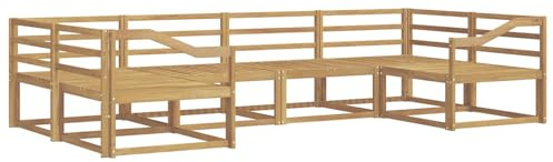 vidaXL Outdoor-Sofagarnitur 6 pcs Weiß Massivholz Akazie, Akazienholz Lounge Set für draußen, modernes Gartenmöbel, wetterfest und stylisch für deinen Garten