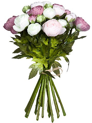 Mica decorations 964826 Renoncule Bukett L35D26 rosa Blumenstrauss, Rosa Bunt, 26 x 26 x 35 cm