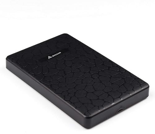 Salcar werkzeuglos USB 3.0 Externes Festplatten Gehäuse für 9.5mm 7mm 2.5 Zoll SATA I SATA II SATA III SATA SSD und HDD mit USB3.0 Kabel Keine Zusätzlichen Treiber Benötigt (Schwarz)