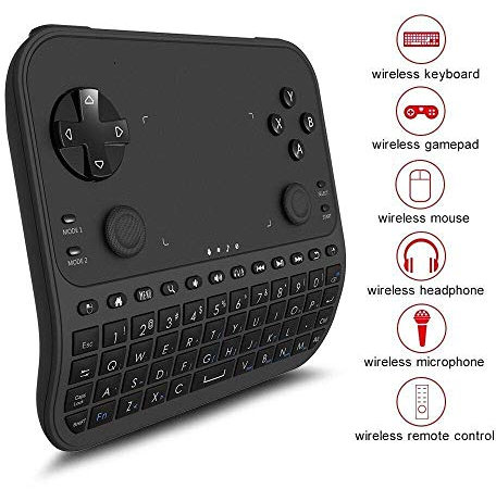 Mini tastiera wireless, GAKOV GAU6 Mini 6 in 1 Smart Gamepad con touchpad e telecomando