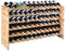 COSTWAY Botellero Vino de 6 Niveles, Botellero Apilable para 72 Botellas de Madera de Pino, Soporte para Botellas de Vino con 6 Opciones de Altura, Carca máx 90kg, para Cocina y Bar, 119 x 29 x 72 cm