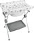 PLASTIMYR Bañera Cambiador Bebe Plegable LEA - Cambiador con Bandeja Organizadora y Patas Antideslizantes – Bañera Plegable Bebé Viaje Seguro y Compacto - Estrellas Gris
