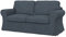 Soferia Sofabezug Kompatibel Mit Ektorp 2er-Sofa Sofaüberzug Sofaüberwurf Sofaschoner Cover Wasserabweisend Fleckschutz Softi Grau Anthrazit
