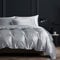 Boqingzhu Satin Bettwäsche 135x200cm 4Teilig Grau Uni Glatt Glänzend Glanzsatin Bettwäsche Set 2 Bettbezüge mit Reißverschluss und 2 Kissenbezüge 80x80cm