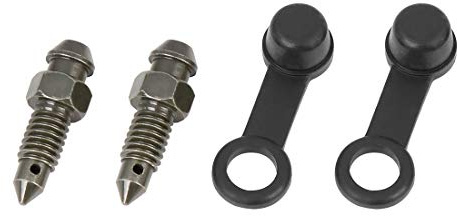 F FIERCE CYCLE 2Pcs M6x1mm Banjo Bolt Bleeder Screw with Cap for Motorcycle
