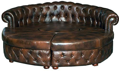 jvmoebel Chesterfield Rundsofa Ledersofa Runde Sofa XXL Wohnlandschaft Eckcouch Ecksofa