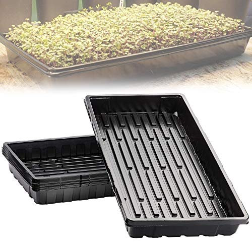 MHGLOVES 5 Pcs Plastic Growing Trays Seed Tray Seedling Starter for Greenhouse Hydroponics Seedlings Plant Germination without Holes (55X28cm)