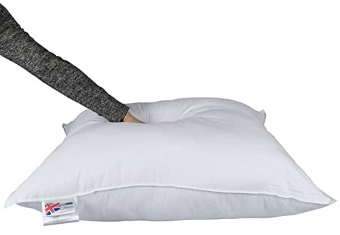 HOMESCAPES Oreiller 65x65 cm en Plumes et Duvet d’Oie et Coton, Oreiller Naturel Moelleux Hypoallergénique Anti acarien