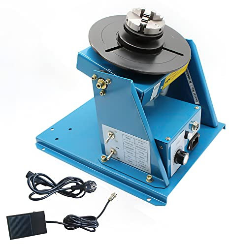 Schweißdrehtisch für Schweißen, 10W 2-10U/min Elektrisch Schweißpositionierer 0-90° Drehtisch Rollbar Rundtisch 10KG/5KG zum Schneiden, Schleifen, Montieren