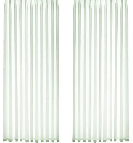 Homxi Tüll Gardinen 2er Set,2 x 132W x 244H cm,Gardinen Transparent Küche Grün Einfarbig Vorhänge Schlafzimmer mit Ösen