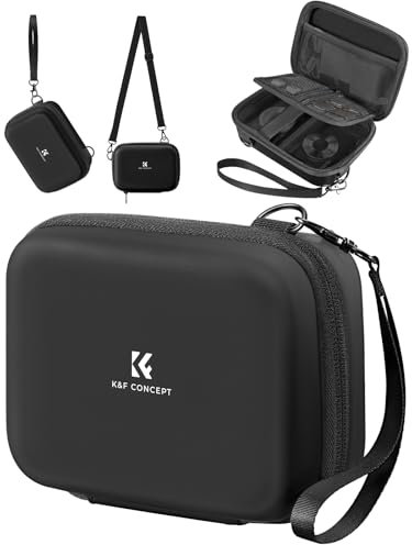 K&F Concept Étui pour Appareil Photo Compact,Étui pour Appareil Photo numérique étanche Antichoc de Protection Petit Sac pour Appareil Photo avec 2 Sangle Bandoulière Portable-Noir