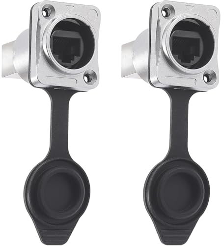 PENGLIN Lot de 2 adaptateurs RJ45 Ethernet LAN encastrables étanches RJ45 - Prise réseau RJ45 Cat5/5e/6 8P8C
