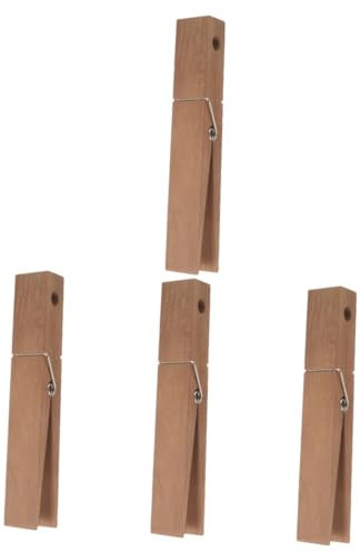Hohopeti 4pièces Pince à Linge Géante Bois Support De Serviette De Bain Robuste pour Salle De Bain Design Rustique Et Économie Espace