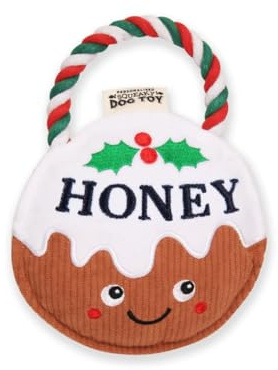 History & Heraldry Personalised Christmas Pudding Dog Toy (Honey)