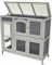 nanook Indoor Kleintierstall Hamster Meerschweinchenstall Zwergkaninchen seitliche Aufgänge für mehr Platz - lasiert - feststellbare Rollfüße - praktische Dachöffnung - 111 x 45 x 107 cm - grau
