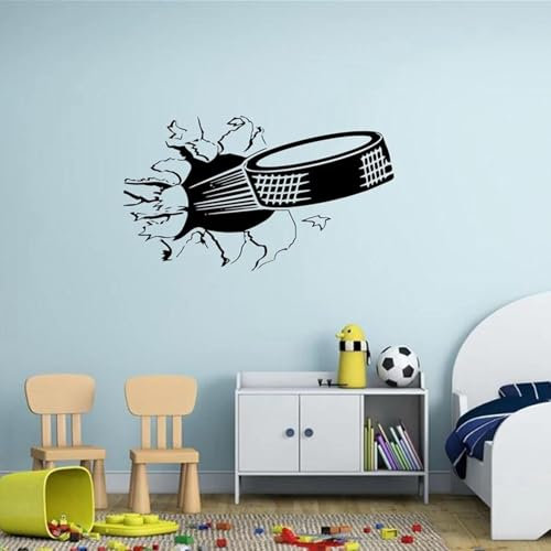 YOZYOOOZ Sport-Wandaufkleber, Eishockey-Kunstaufkleber, Wohnzimmerdekoration, Kinder, die rund um Eishockey spielen, kreative Kunstwandbilder