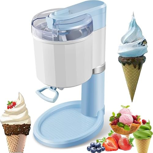 WuDLi Soft Serve Eismaschine, 1 Liter hausgemachte Eismaschine, DIY Dessert Frozen Yoghurt Sorbet Maker, tragbar und leicht zu reinigen, für gefrorenen Joghurt, Eiscreme,