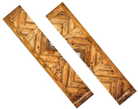 VILLCASE 2Stücke Selbstklebende Türaufkleber Türdekoration für Schlafzimmer Wohnzimmer und Büro Holztürmuster für Wandgestaltung