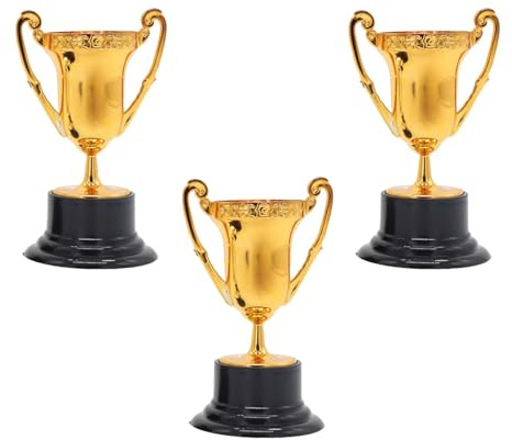 RoaQinFo Set di 3 Trofei/Coppe Premio in Miniatura/Ornamenti per Bambini, Realizzati in Materiale PP Resistente E Leggero, Adatti Come Sportivi, Sc, Bronzo