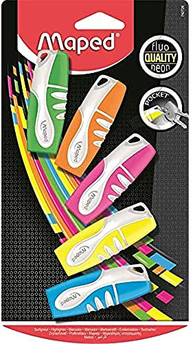 Maped fluo' Peps Pocket 742728-Blister 5 Textmarker