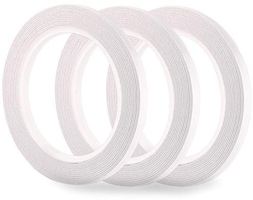 FEPITO 3 Stück Doppelseitiges Klebeband praktisch starken Klebeband für Büro/Craft/Nähen, 6 mm x 30 Meter (33 Meter)