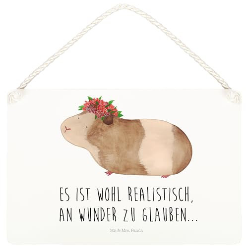 Mr. & Mrs. Panda DIN A5 Deko Schild Meerschweinchen Weisheit - Geschenk, Wanddeko, Dekoschild, Meerie, Gute Laune, Tiere, Tür Schild, Blumenkind,