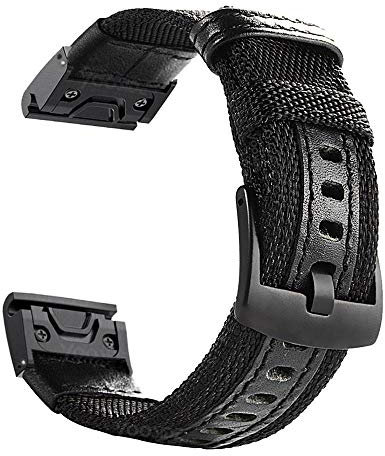 YOOSIDE Quick Fit 22mm Nylon Armbänder for Garmin Fenix 8 47mm / epix Pro 47mm / Fenix 7/6 / 5, Ersatz Uhrenarmband für Approach S62,Instinct 2/ Instinct 3 45mm, Forerunner 955/965 (Schwarz)