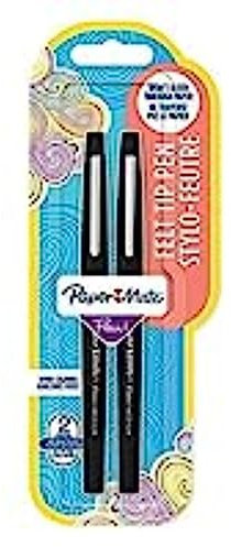 PAPER MATE Flair Kugelschreiber, mittlere Spitze, schwarze Tinte, 2 Stück