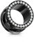 beyoutifulthings Ohr-Tunnel Zirkonia-Kranz Schwarz Clear Ohr-Piercing Edelstahl Ohr-Schmuck Screw Fit Flesh Plug Schraub-Verschluss 22mm