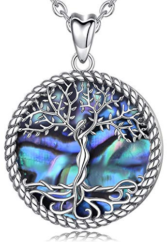 AEONSLOVE Collana Albero della Vita Donna Collana Argento 925 Ciondolo Albero della Vita Portafortuna Gioielli Regalo Ragazza Mamma Natale Compleanno Festa della Mamma