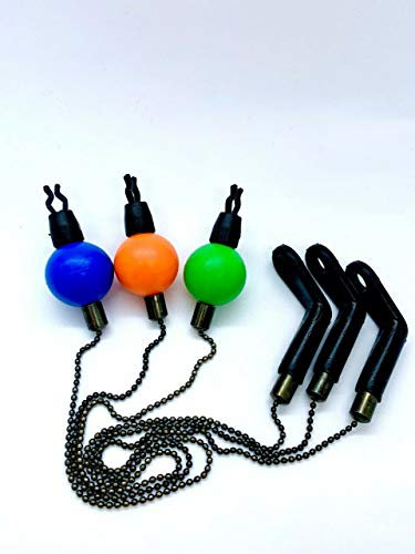 Olax Ball Bissanzeiger mit Ketten, Spulen-Swinger, Spulenhalter, Karpfenangeln (3 Stück)
