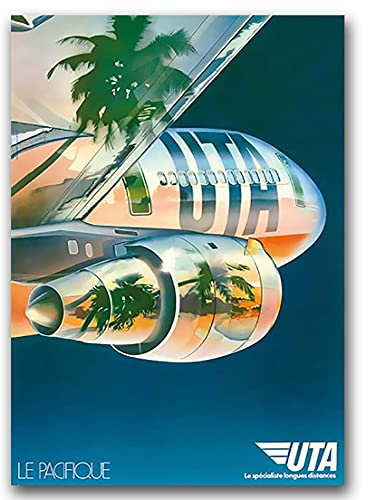 Vintage Posteria Poster Bild Bilder 40x60 cm Wand Kunst Wandbilder Schlafzimmer Anschlag Vintage Deko Ohne Rahmen WandKunst Posters Moderne Zimmer - Fluggesellschaften Pacific Uta.
