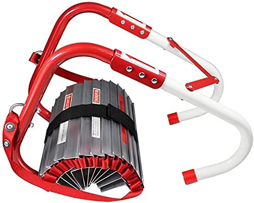 Strickleiter Feuerleitern Rettungsleiter, Feuerfeste Seilleiter Feuerleiter Sicherheitsleiter, Aluminiumlegierung 450 Kg Tragfähigkeit, Rettungsseilleiter Für Flucht Aus Fenster,7.5M (295.28 Zoll)