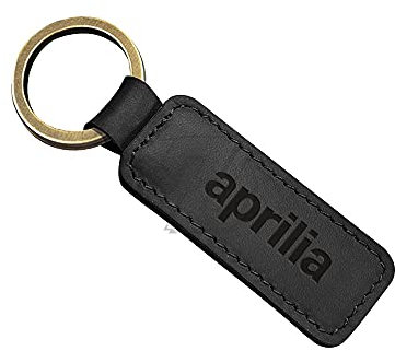 JDDRCASE Motorrad Cowhide Keychain Key Ring Compatible with Aprilia GPR150 RS4 RSV4 Tuono v4. (Farbe : Schwarz, Size : 80mm)