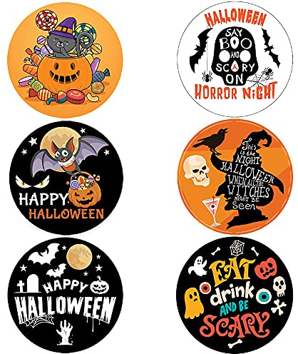 Halloween Decoration Stickers Horror Halloween Labels Round self-Adhesive Pack of 30 (38 mm) Seal Labels for Gifts, Haloween Party, Envelopes, Sweet Cones etc Packwith® #P3674