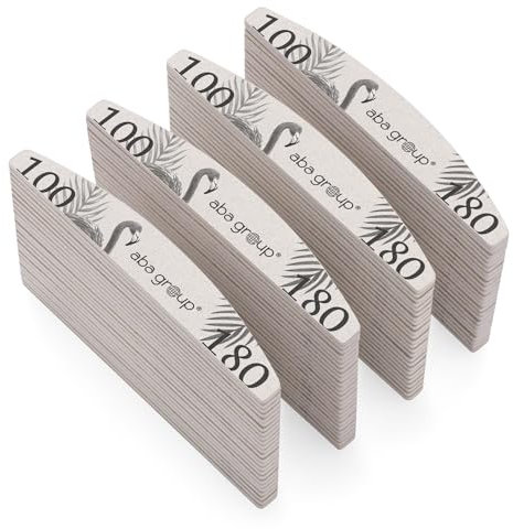 Aba Group 50 lime professionali per unghie a mezzaluna, fenicottero standard 100/180, resistente, per uso unico, di buona qualità, resistente all'abrasione, set di lime per unghie, prodotto in UE