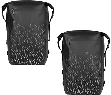 MidGard Premium-Fahrrad-Tasche für den Gepäckträger, wasserfeste Gepäckträgertasche mit Rucksackfunktion, mit Reflektoren, 23L, 2 Stück