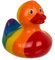 Badeente aus Gummi – Ente fürs Auto, wasser- und schmutzabweisend, ideal für das Baden des Babys, ab 6 Monaten, EU-zertifiziert (Regenbogenkätzchen)